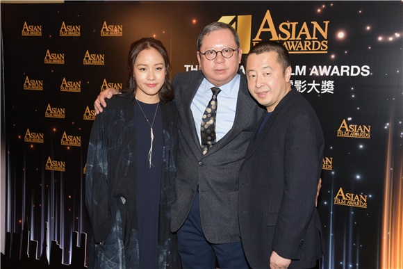 贾樟柯和林嘉欣出席《第十一届亚洲电影大奖》记者会