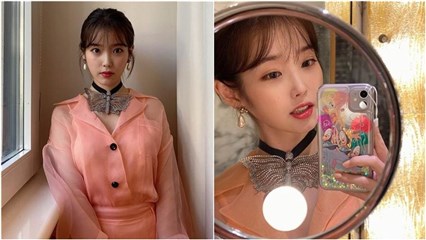 IU透视礼服飘仙气！高衩V领洋装引百万赞