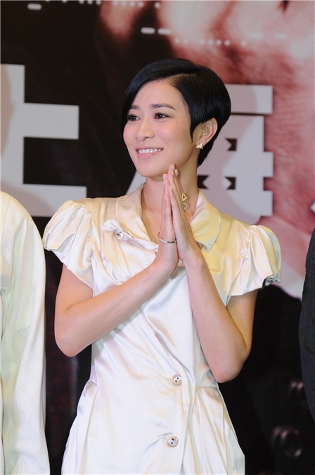 张家辉、佘诗曼、许绍雄为电影《使徒行者》宣传