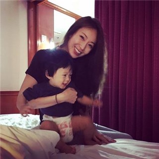 ▲隋棠常在脸书上晒儿。(图/取自隋棠脸书)