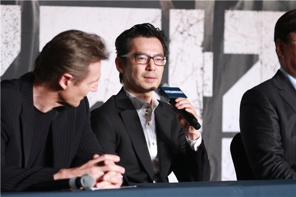 李政宰、连姆·尼森(Liam Neeson)出席电影《仁川登陆作战》访韩记者会