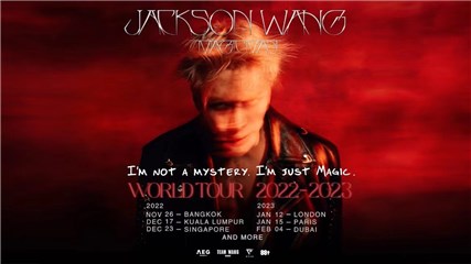 王嘉尔首次个人世界巡演宣“MAGIC MAN世界巡演2022-2023”首轮官宣6站