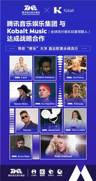 腾讯音乐娱乐集团与Kobalt Music达成战略合作 中国数字音乐市场全球化“进行时”