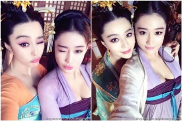 张馨予过去在微博上po出与范冰冰合照。(图/翻摄自网路)