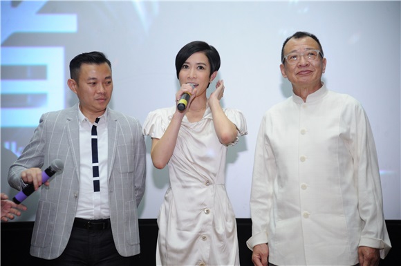 张家辉、佘诗曼、许绍雄为电影《使徒行者》宣传