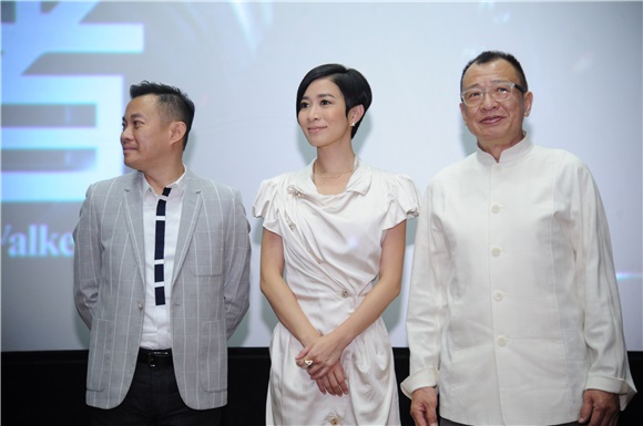 张家辉、佘诗曼、许绍雄为电影《使徒行者》宣传