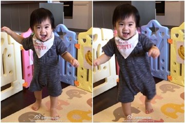 秀儿子「第一次走路」 林志颖感动po文