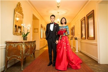 袁弘张歆艺婚礼中西结合文艺复古 伴娘伴郎颜值爆表