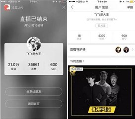图:《飞宇说》红豆Live直播数据