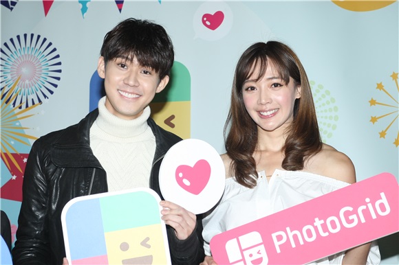 李玉玺与王心恬出席PhotoGrid猎豹科技进驻台湾记者会