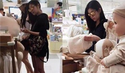 陈妍希逛街买粉嫩宝宝装 网友：女宝宝吗